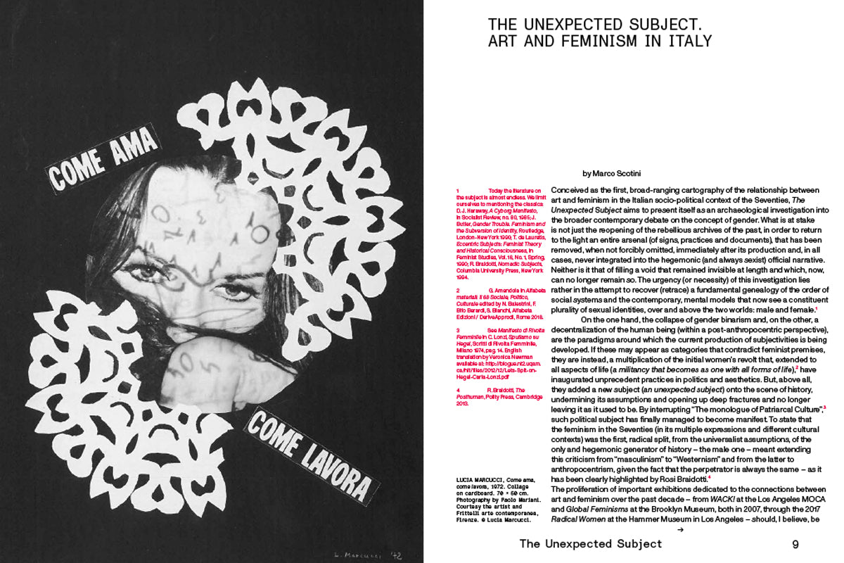 The Unexpected Subject. 1978 Art and Feminism in Italy